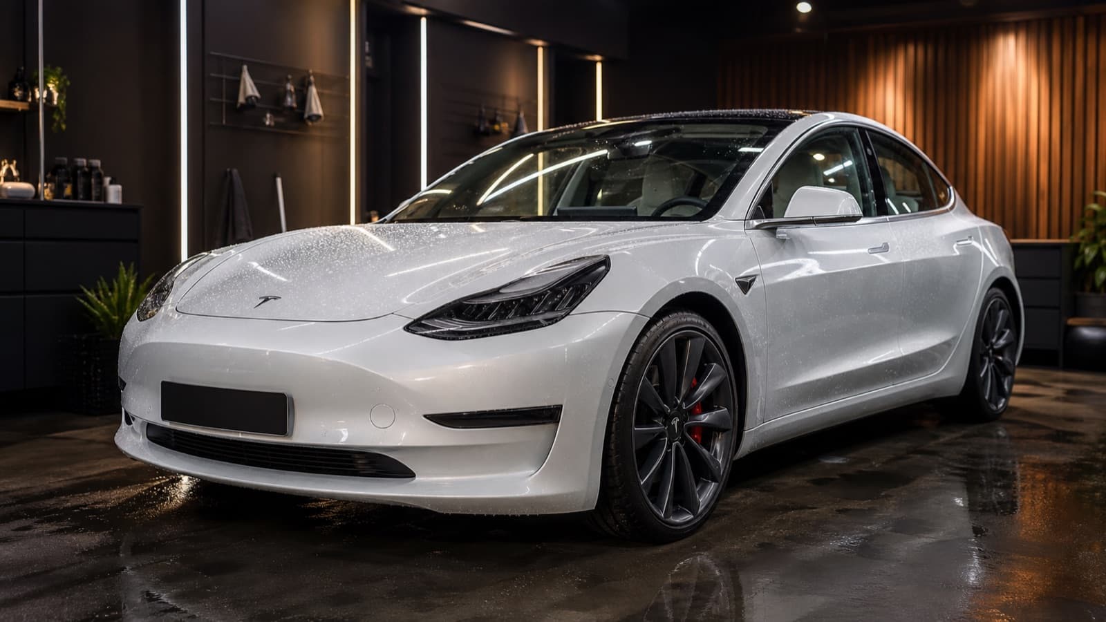Tesla Model 3 după detailing și protecție ceramică la D&S Auto Suceava